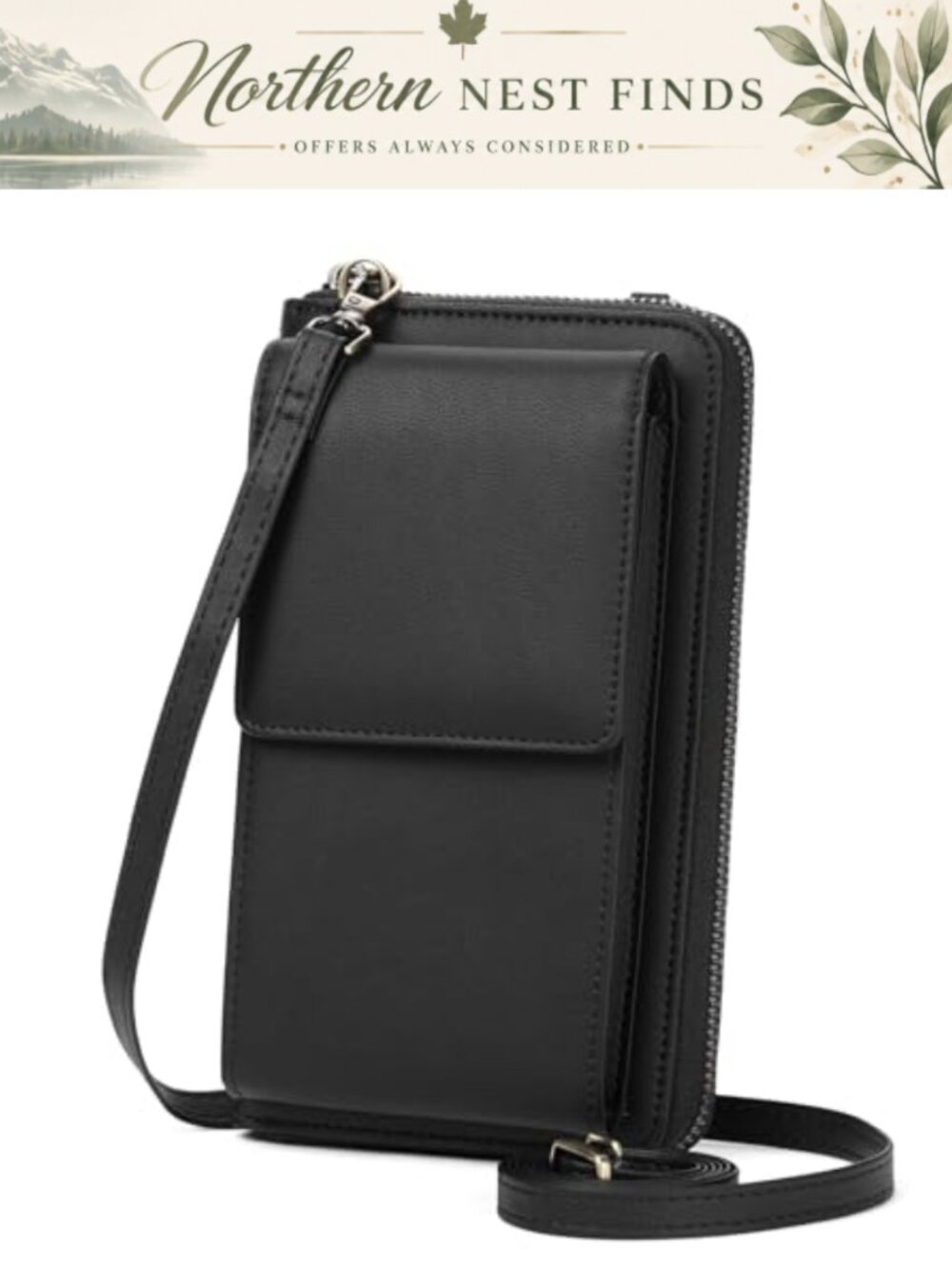 Vegan Leather Crossbody Phone Purse with Card Slots